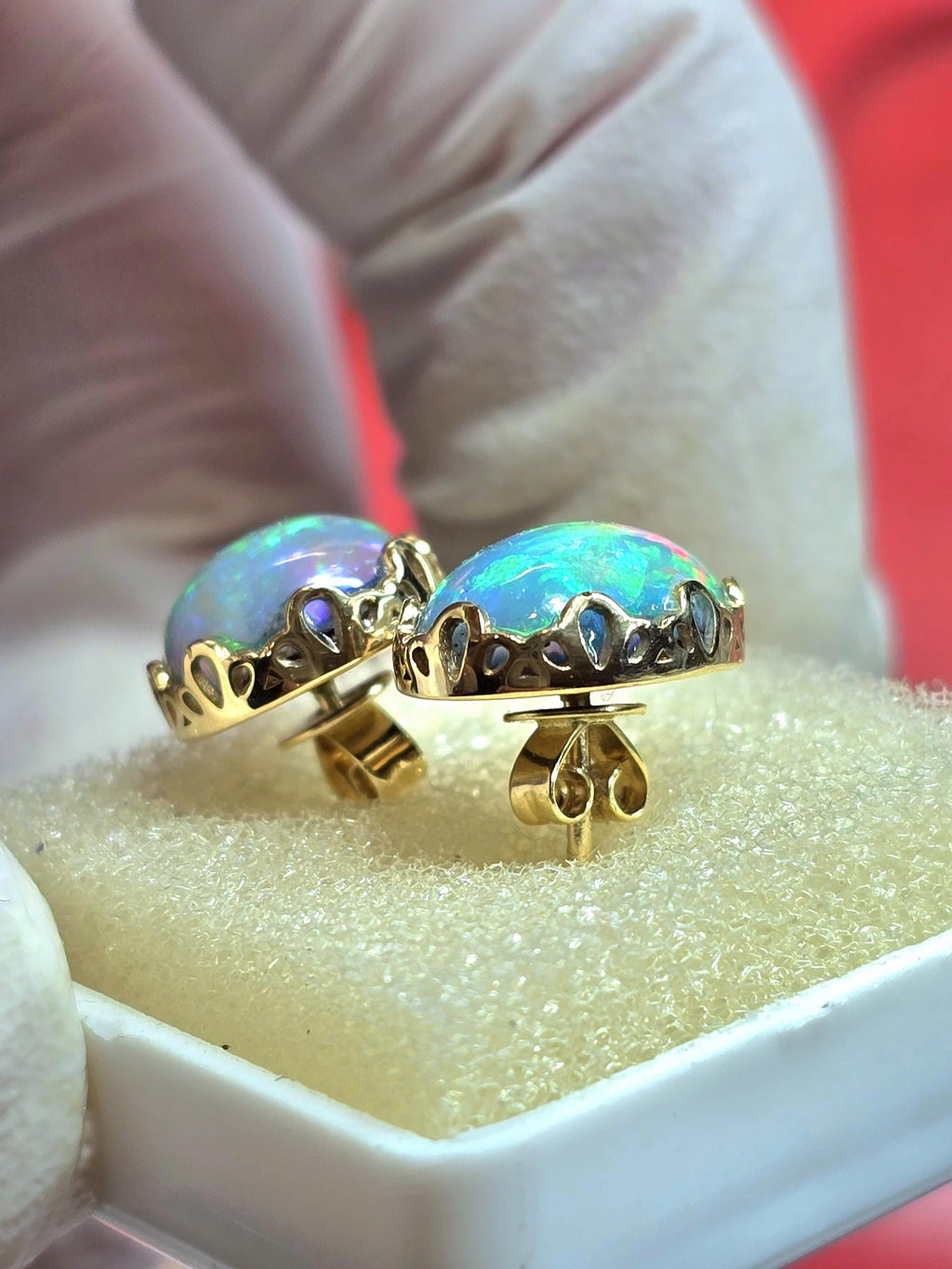 Opal earrings, 14k solid gold, opal stud earrings, stud earrings, opal earrings