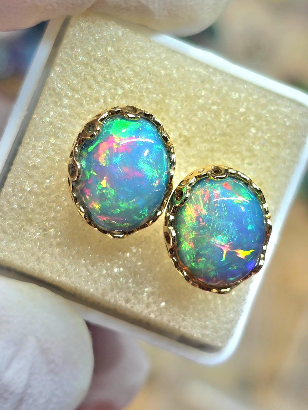 Opal earrings, 14k solid gold, opal stud earrings, stud earrings, opal earrings