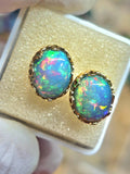 Opal earrings, 14k solid gold, opal stud earrings, stud earrings, opal earrings