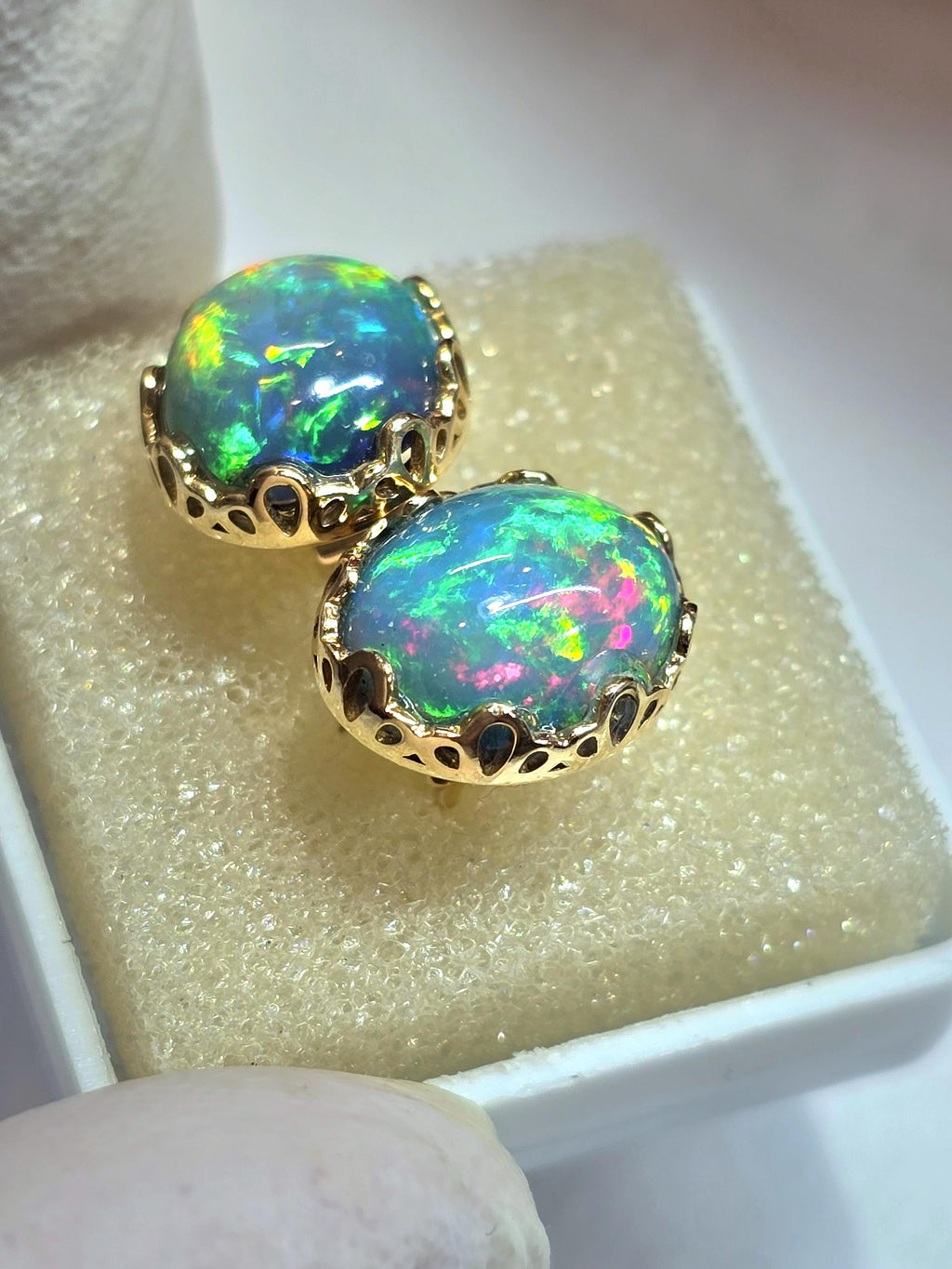 Opal earrings, 14k solid gold, opal stud earrings, stud earrings, opal earrings