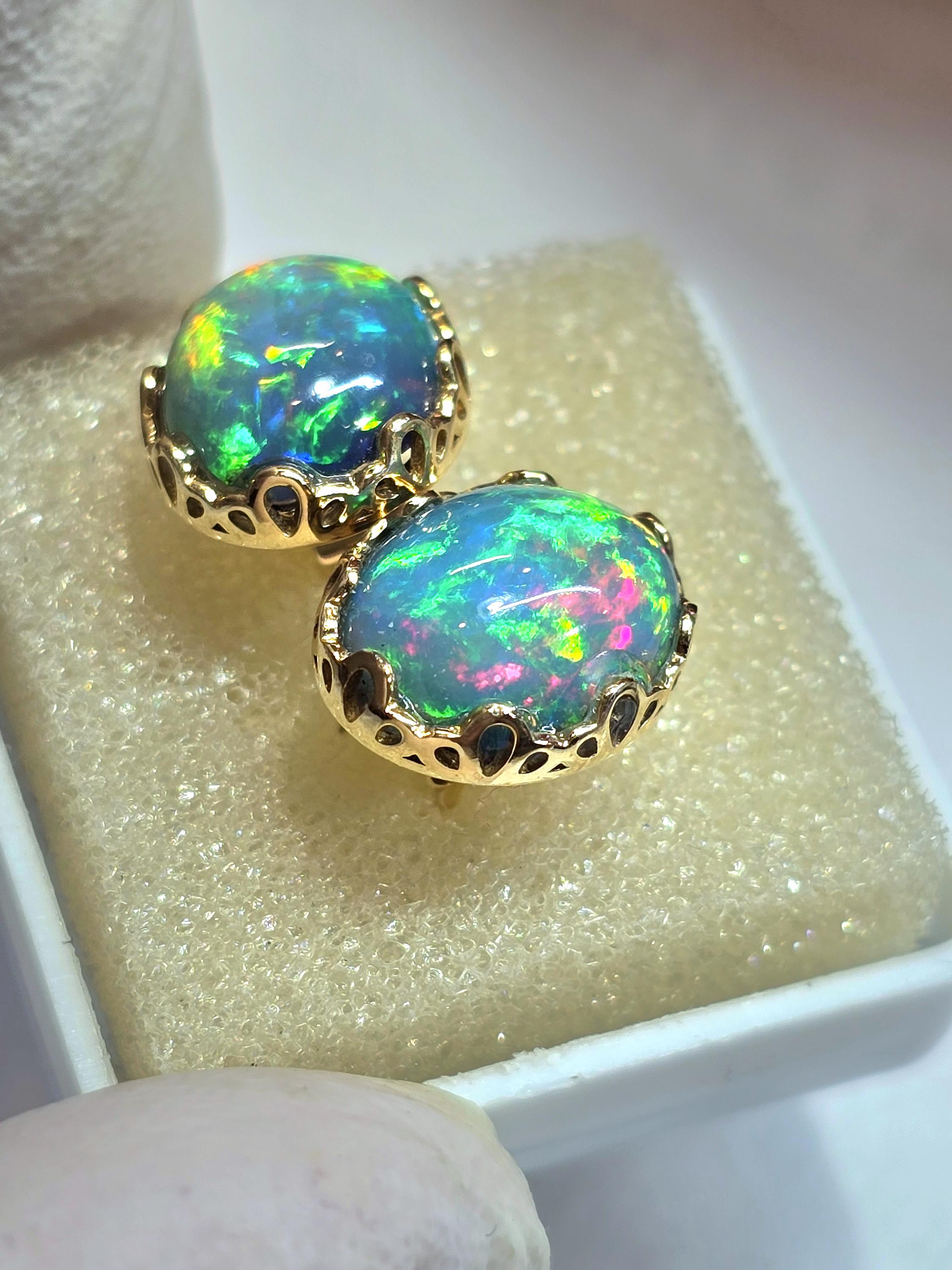 Opal earrings, 14k solid gold, opal stud earrings, stud earrings, opal earrings