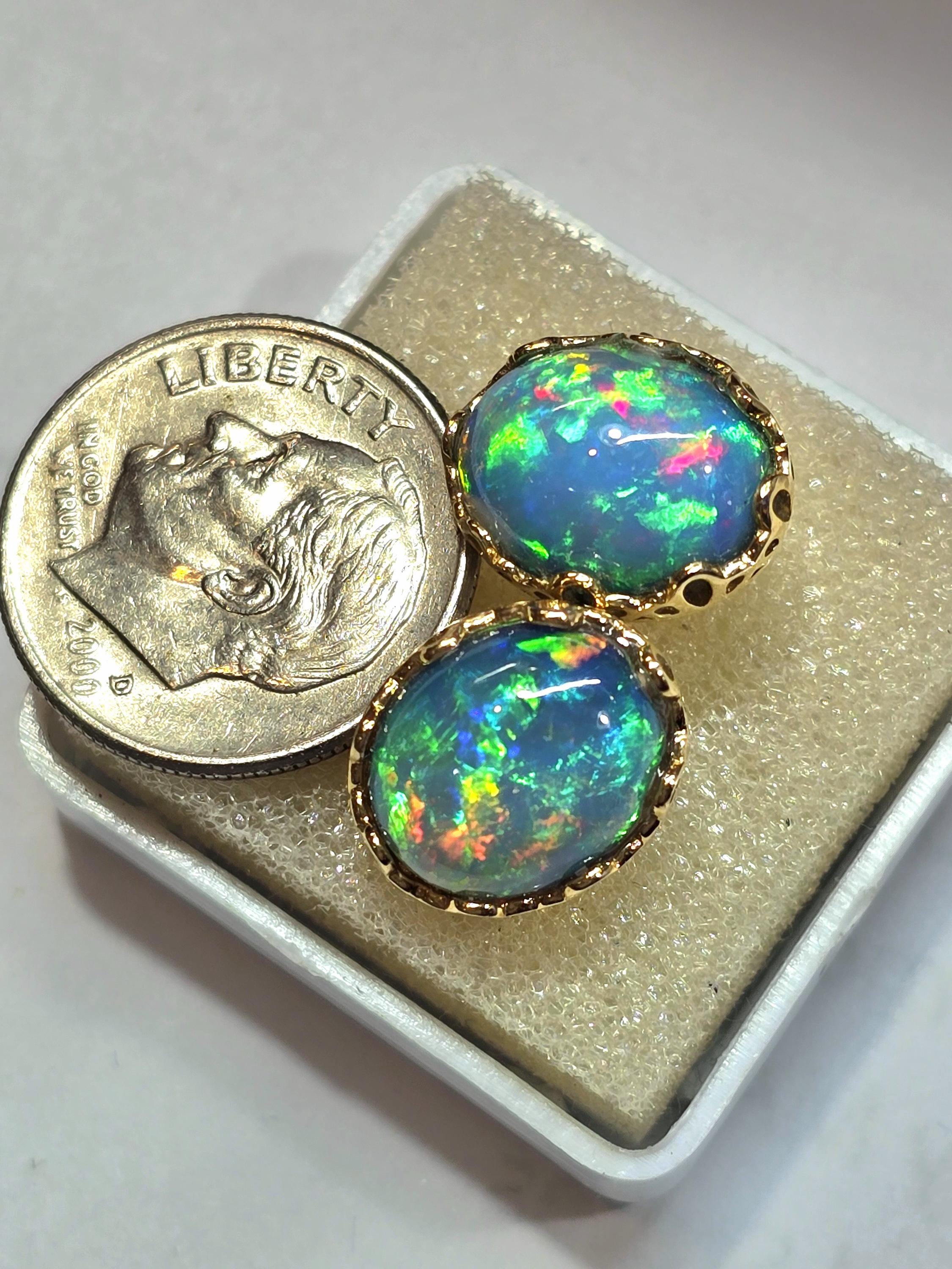 Opal earrings, 14k solid gold, opal stud earrings, stud earrings, opal earrings